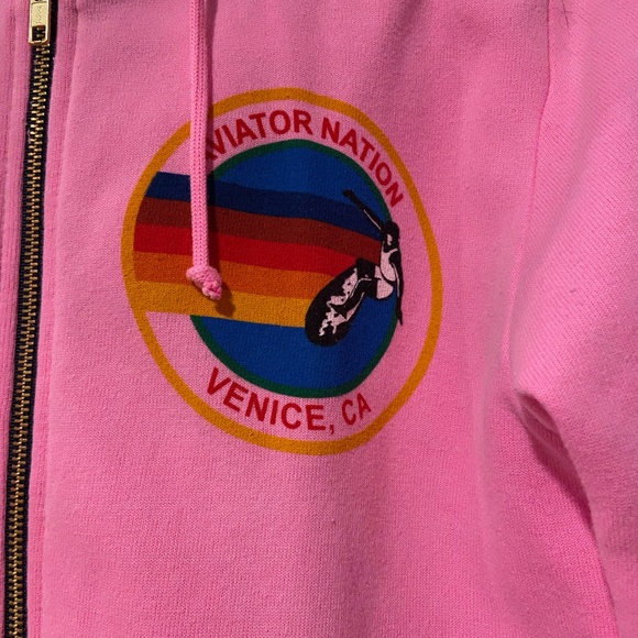 NEW AVIATOR NATION HOODIE - NEON PINK SZ Small - Picture 3 of 5